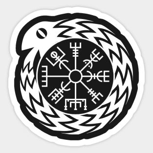 Vegvisir Jormungandr Norse Mythology T-shirt Sticker